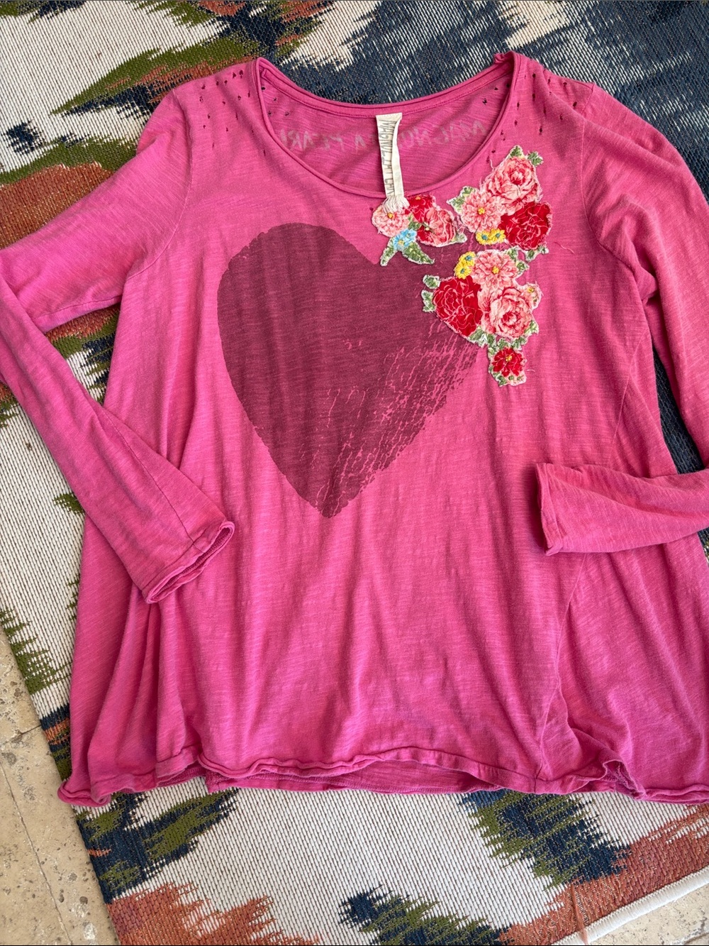 Magnolia Pearl Pink Heart Dylan Long-Sleeve Top